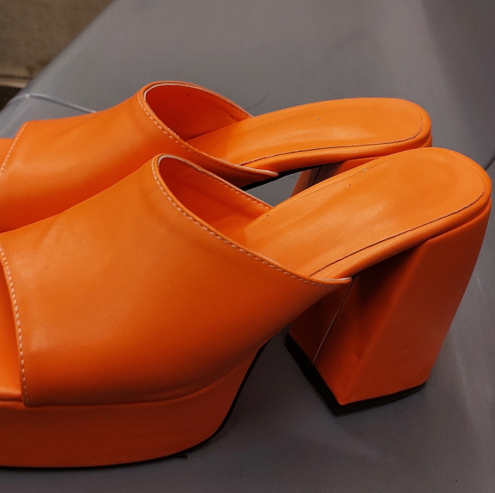 Orange Platform Sandals